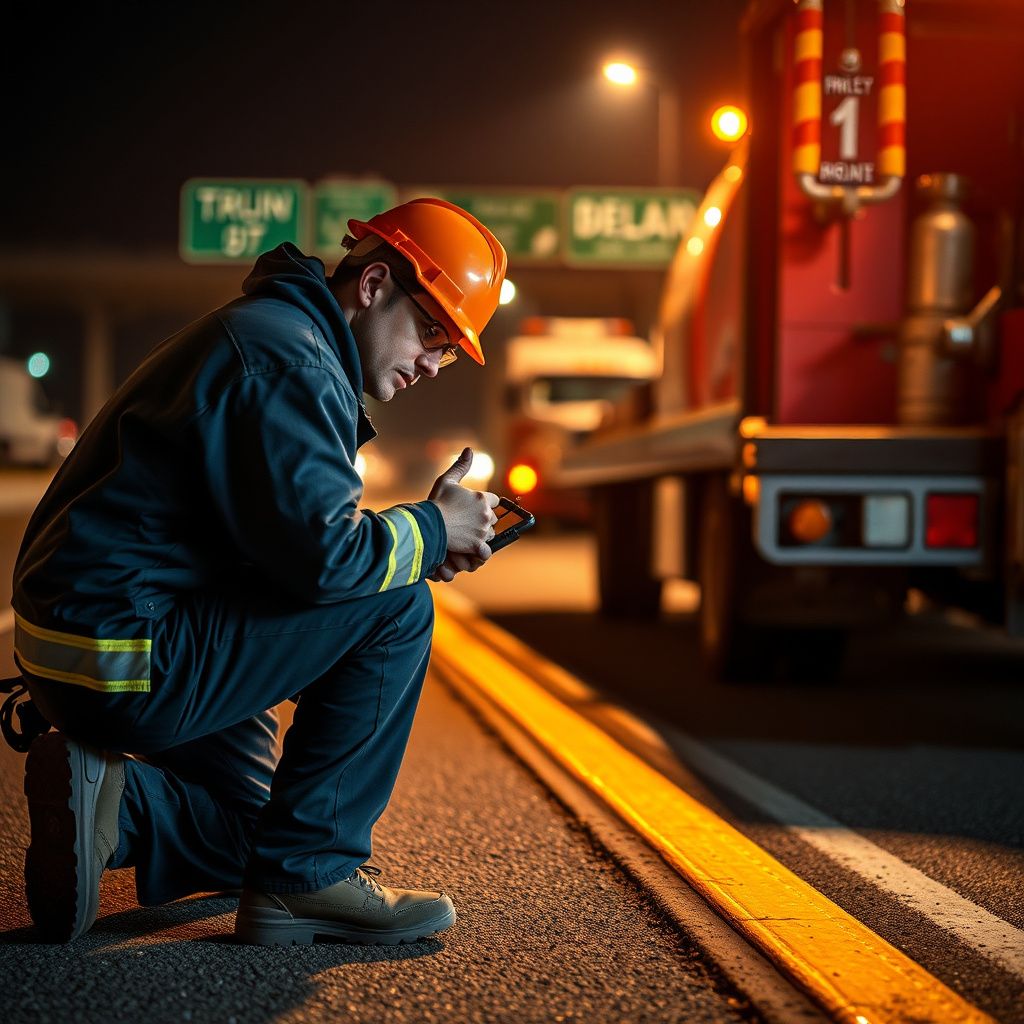 A Snappy Towing operator giving a thumbs-up next to a tow truck on a sunny Olathe street, emphasizing friendly and reliable service.